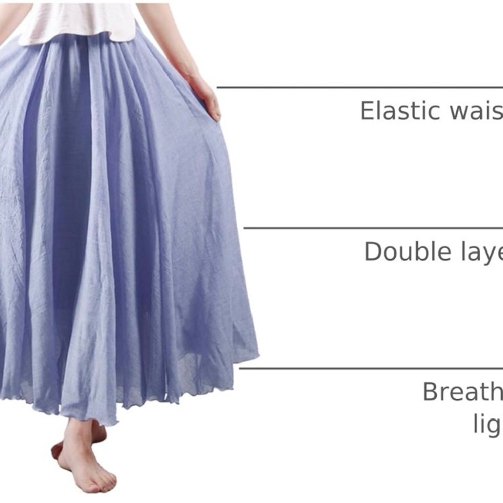 Chic Pale Blue Maxi Skirt - Picture 2 of 3